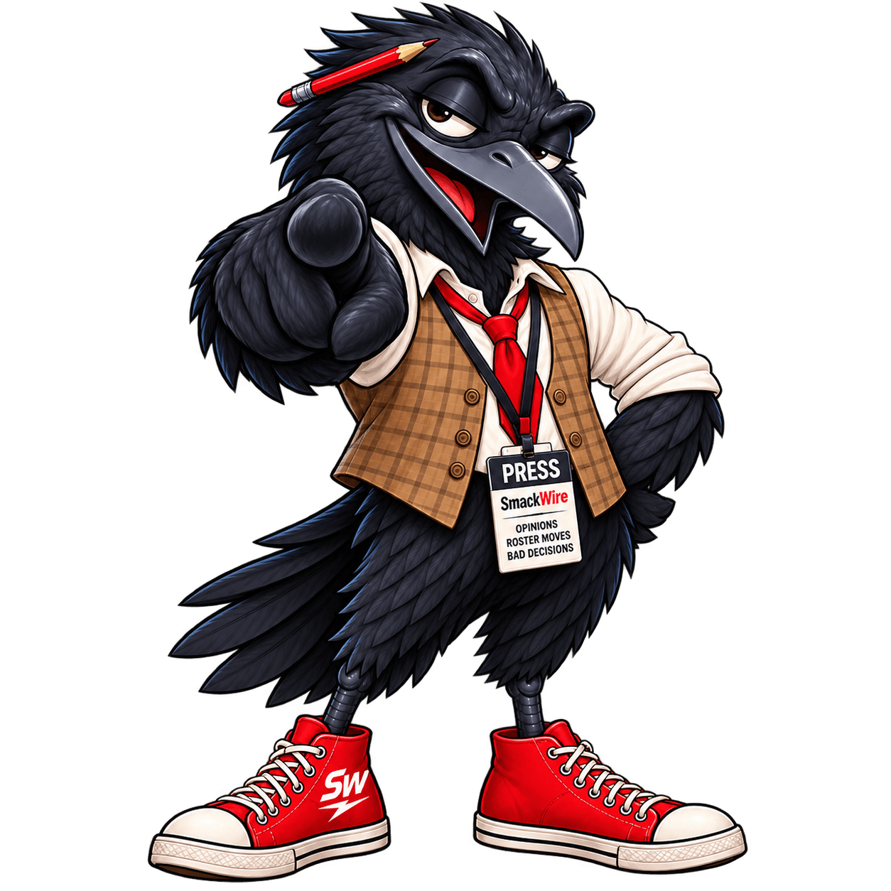 No photo of Jaylen Waddle. The SmackWire crow pointing at you.
